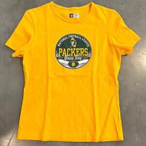 NFL Green Bay Packers Yellow Cotton football sports team apparel womens Medium